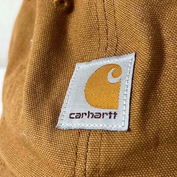 Carhartt Brown Cap Cotton Canvas Patch Emblem Logo Duck Canvas Fits Women - Picture 3 of 7